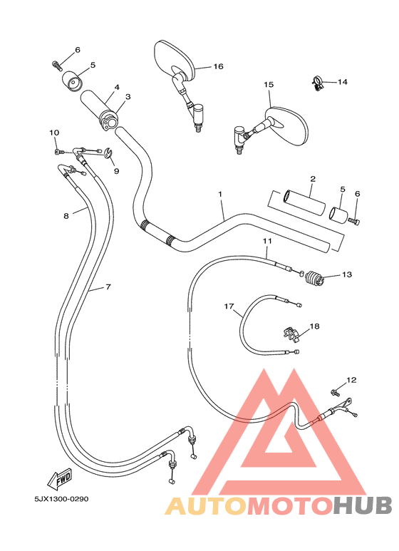 Steering handle. cable