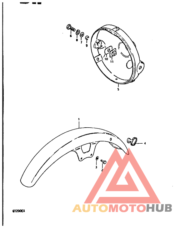 Headlamp housing - front fender