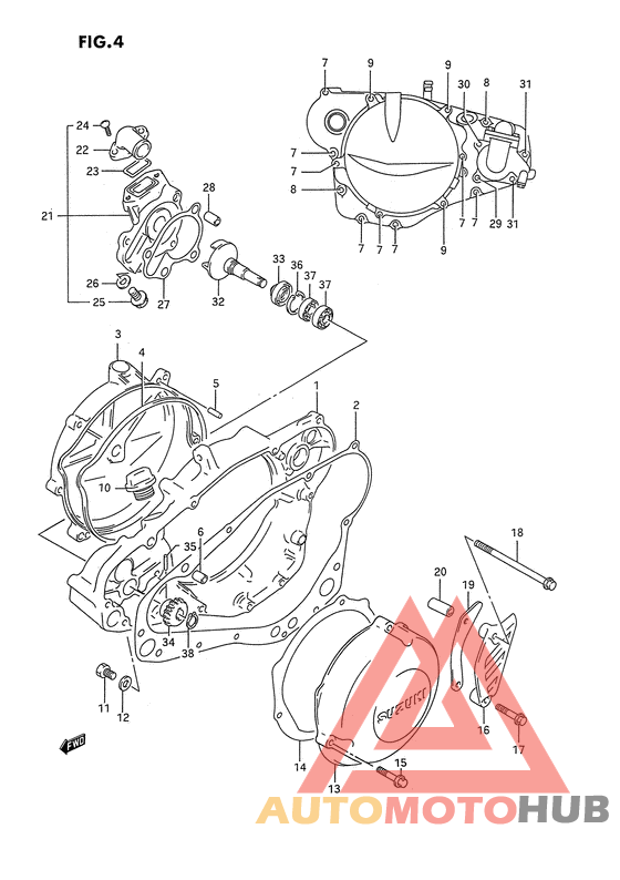Crankcase cover / water pump