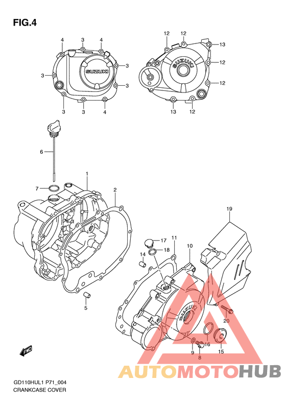 Crankcase cover ass`y  (v