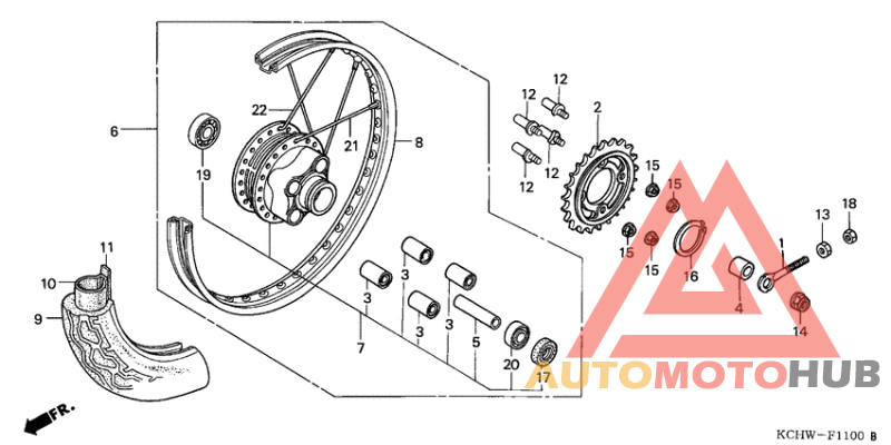 Rear wheel complete assy