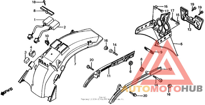 Rear fender + spark unit
