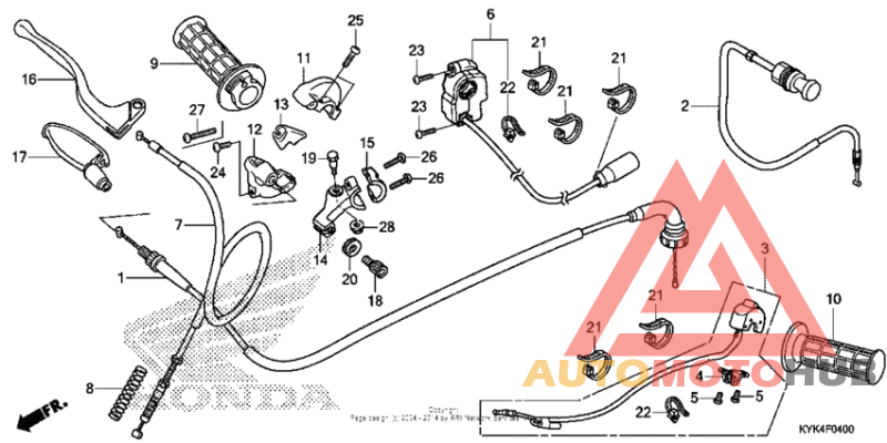 Handle lever + switch + cable
