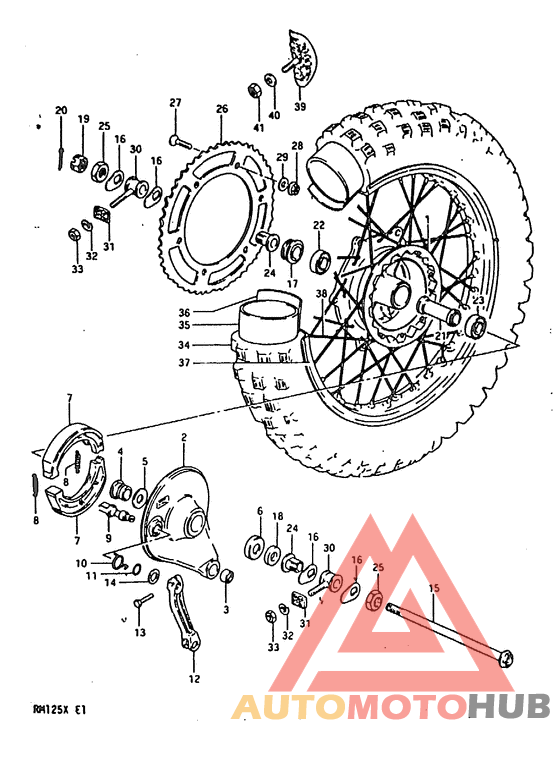 Rear wheel complete assy
