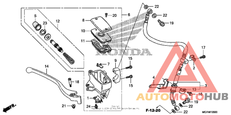 Front brake mastercylinder