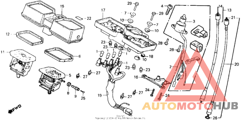 Speedometer + tachometer + key set