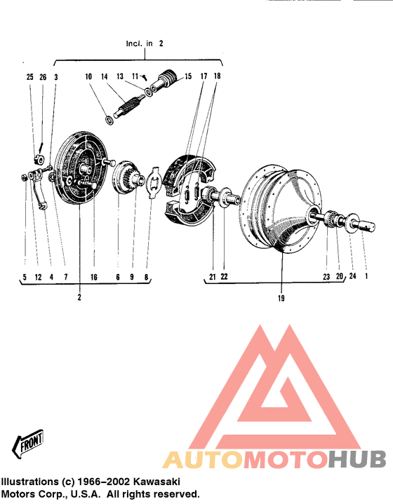 Front hub/brake