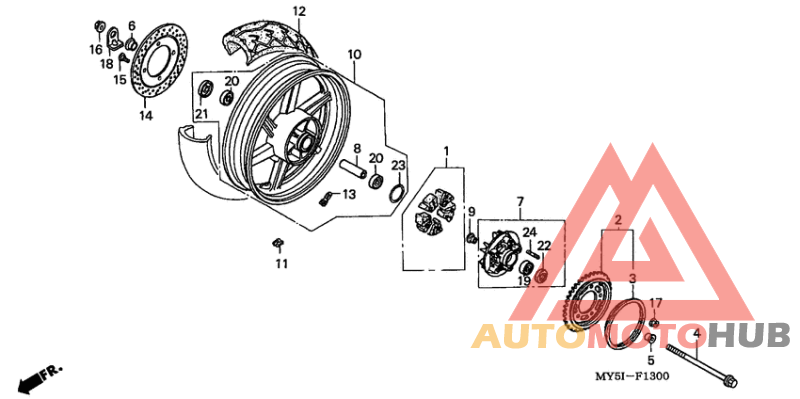 Rear wheel complete assy