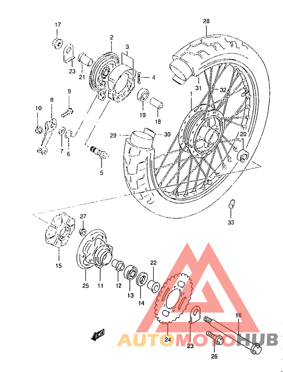 Rear wheel complete assy