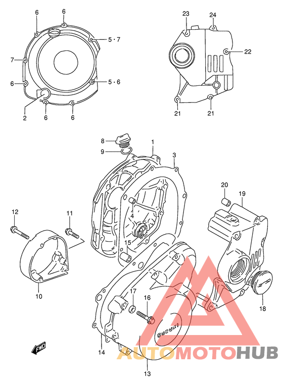 Crankcase cover ass`y  (v