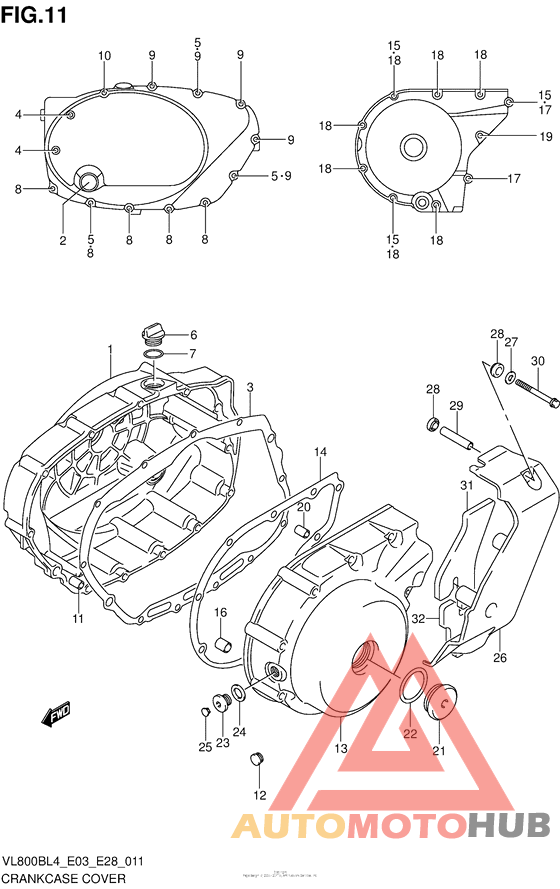 Crankcase Cover (Vl800Bl4 E28)