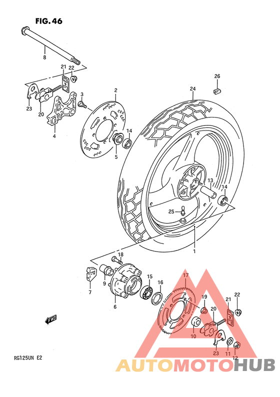 Rear wheel complete assy