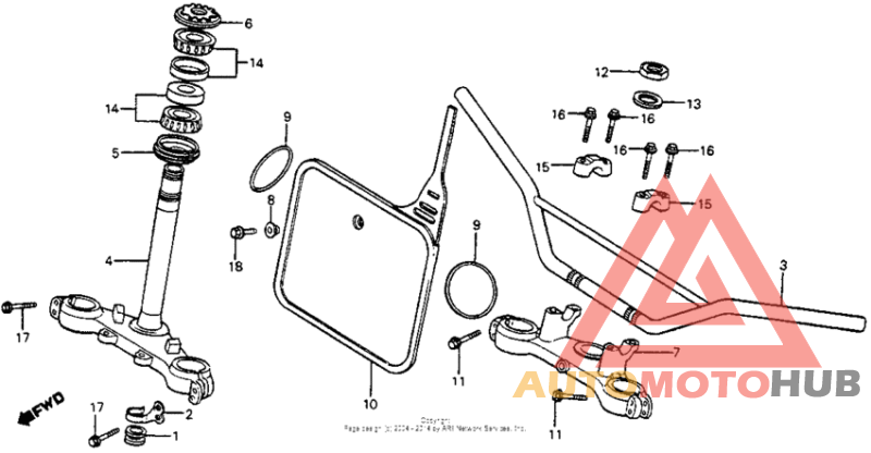 Handlebar + top bridge 83