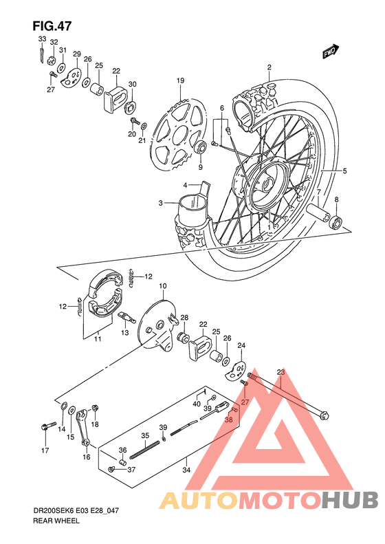Rear wheel complete assy