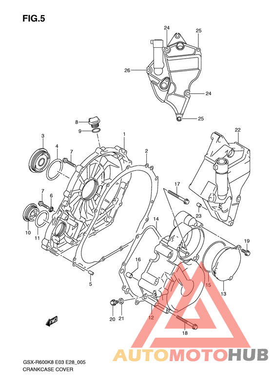 Crankcase cover ass`y  (v