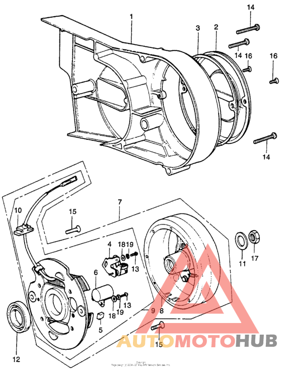 Left crankcase cover + generator