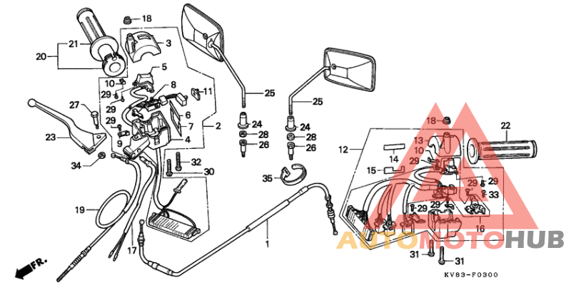 Cable/handle lever/switch