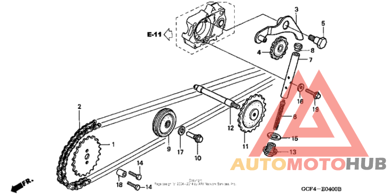 Cam chain + tensioner