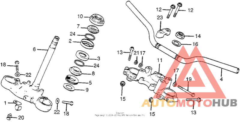 Handlebar + top bridge + stem