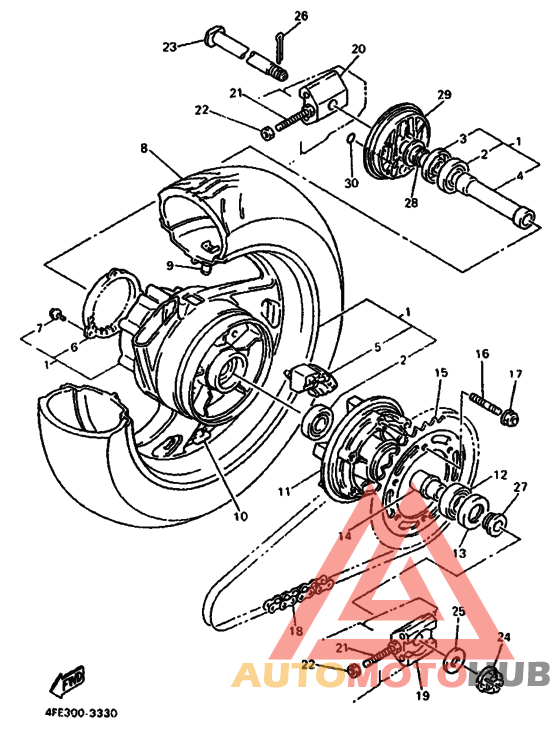 Rear wheel complete assy