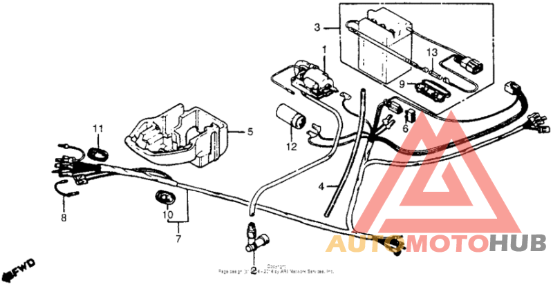 Wire harness + ignition coil + battery 80