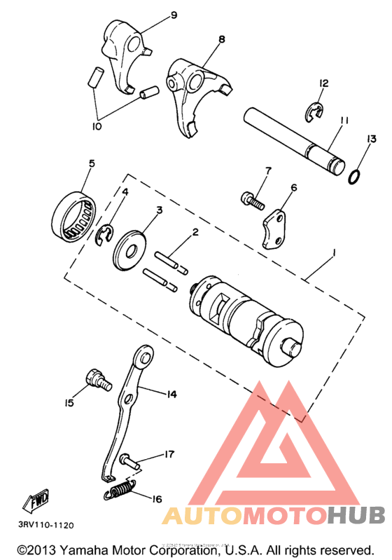 Shift cam - shift fork