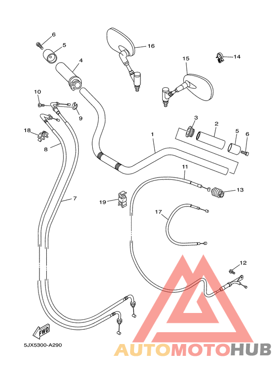 Steering handle. cable