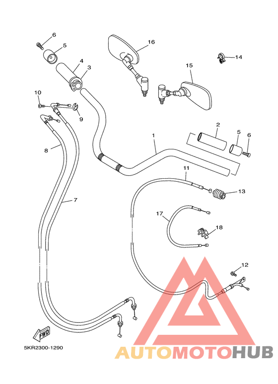 Steering handle. cable