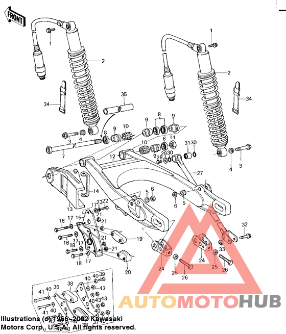 Swing arm/shock absorbers