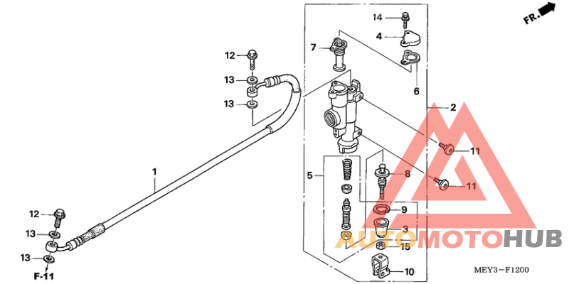 Rr. brake master cylinder
