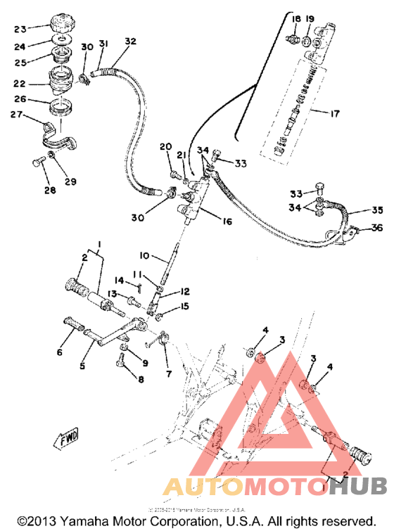 Brake pedal - master cylinder