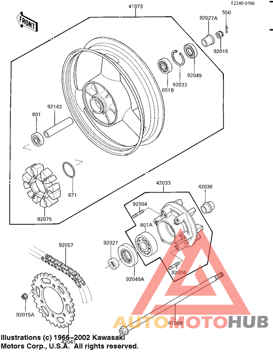 Rear wheel/hub/chain