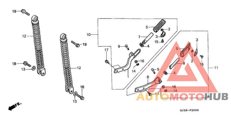 Rear cushion/ pillion step