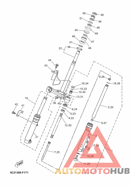 Вилка передней оси