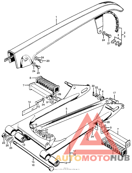 Swingarm + chain case