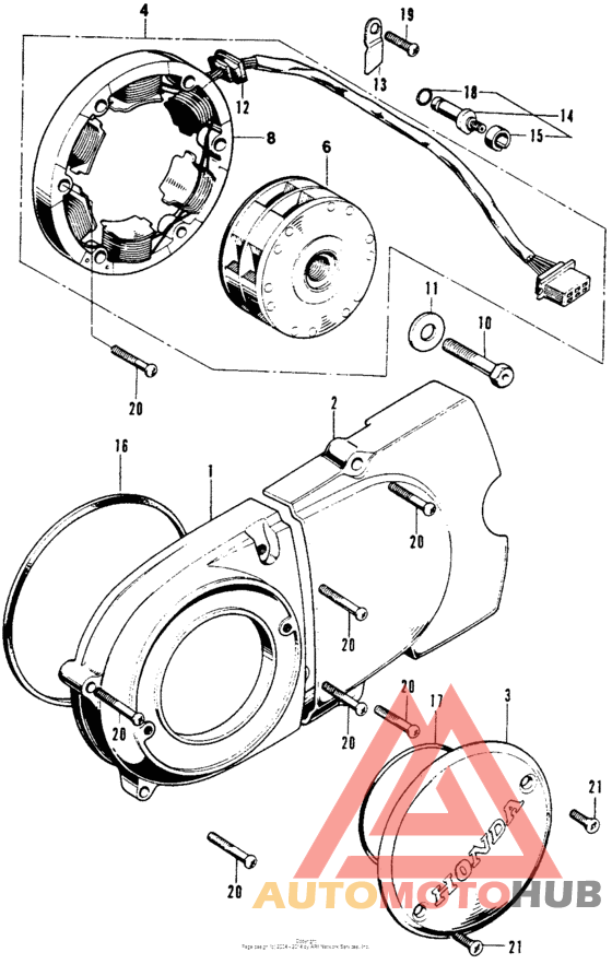 Left crankcase cover + alternator