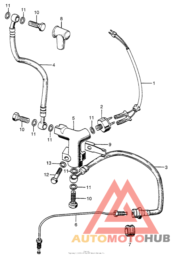 Cb350g front brake hose