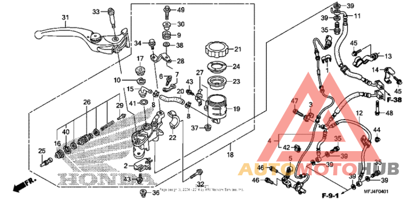 Front brake master cylinder (cbr600ra)