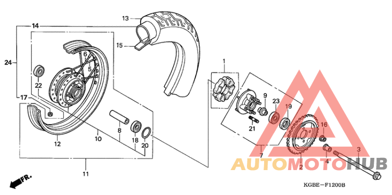 Rear wheel complete assy