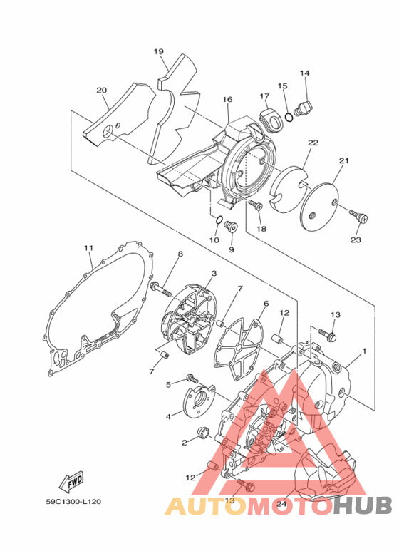 Crankcase cover ass`y  (v