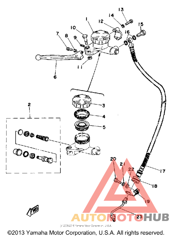 Master cylinder - brake hose