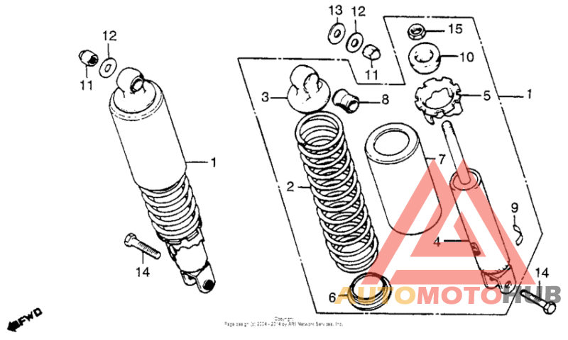 Rear shock absorber 81-82