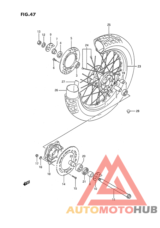 Rear wheel complete assy