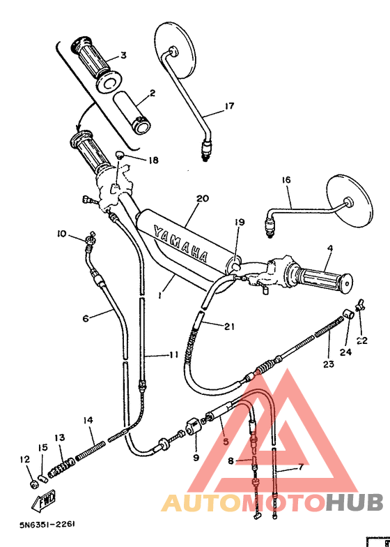 Steering handle. cable