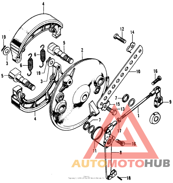 Front brake panel + front brake shoe