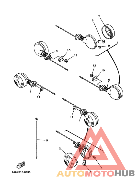 Rear flasher light assy