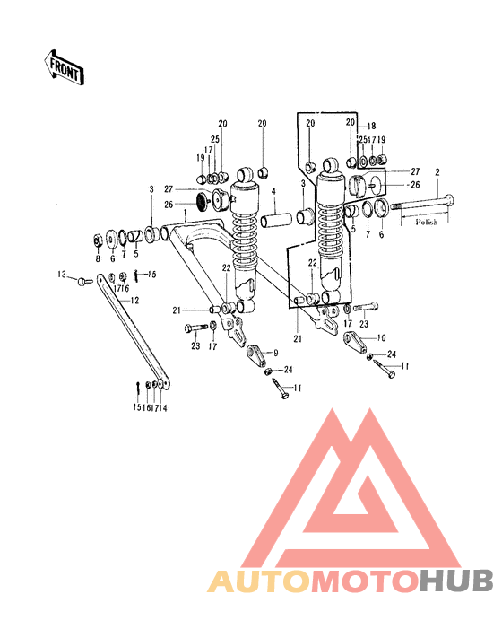 Swing arm/shock absorbers