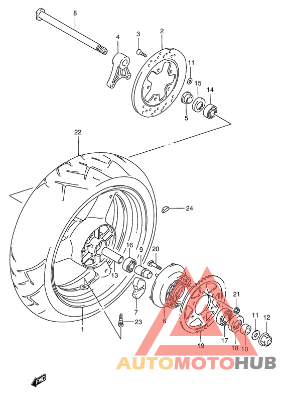 Rear wheel complete assy
