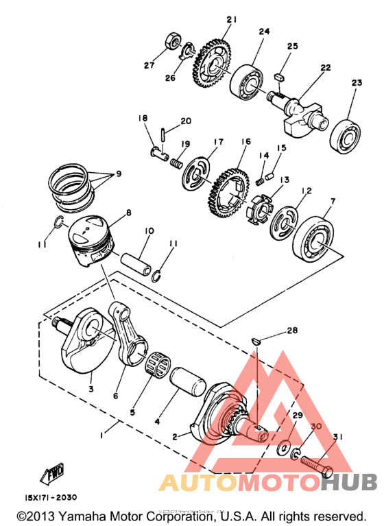 Коленчатый вал и Поршень