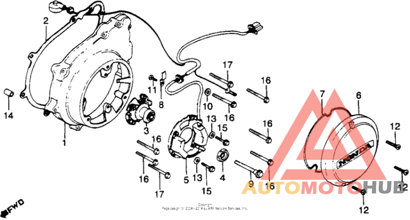 Left crankcase cover + advancer